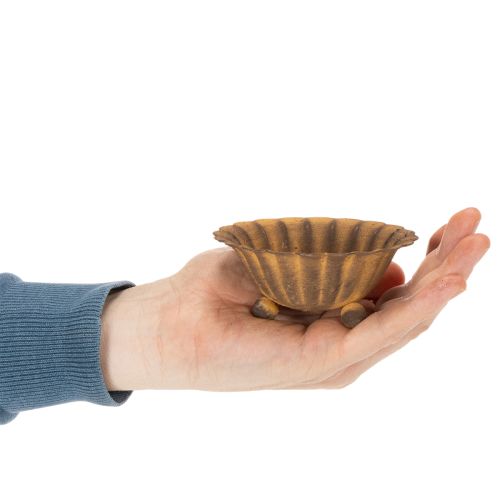 tételeket Vintage mécsestartó, kis tál, rozsdaszínű fém, Ø10cm, M4.5cm