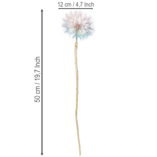 tételeket Pitypang dekoráció, szárított virág, stabilizált és festett, finom, tartós, 12 cm, 4 darab