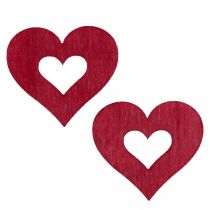 tételeket Dekoratív szívek szórvány dekoráció fa szívek piros Ø2cm 144db
