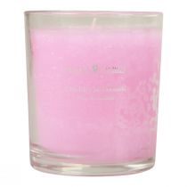Illatos gyertya üvegben cseresznyevirág illatos gyertya rózsaszín H8cm