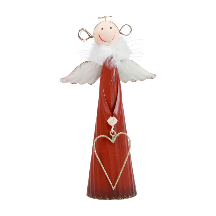 tételeket Angyal dekoratív fém asztaldísz Karácsonyi figura piros 10,5×4,5×20cm