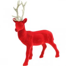 tételeket Dekoratív szarvas dekoratív figura dekoratív rénszarvas nyelt piros H28cm