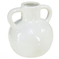 tételeket Kerámia váza fehér váza 2 fogantyús kerámia Ø7cm H11,5cm