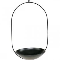 tételeket Dekoratív tál fekete fémgyűrű felakasztására Scandi dekoráció 28 × 54 cm