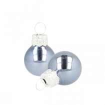 tételeket Mini karácsonyi golyók üveg kék matt/fényes Ø2cm 44 db
