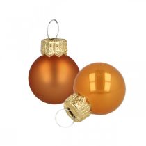 tételeket Mini karácsonyi golyók üveg narancssárga matt/fényes Ø2cm 44db