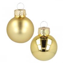 tételeket Mini karácsonyi golyók üveg arany Ø2,5cm 24db
