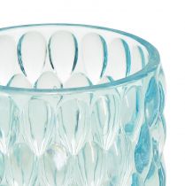 tételeket Tealámpa üveg világoskékre színezett üveg lámpa Ø9,5cm H9cm 2db