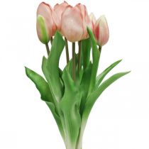 tételeket Műtulipán Real-Touch Peach Pink 38cm 7db csokor