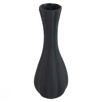 tételeket Váza fekete üveg váza hornyok virág váza üveg Ø6cm H18cm