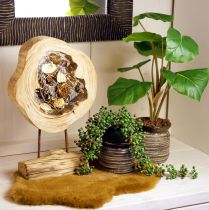 tételeket Rusztikus fa gyűrű állványon - Természetes fa erezet, 54 cm - Egyedi szobor a stílusos lakókörnyezetért