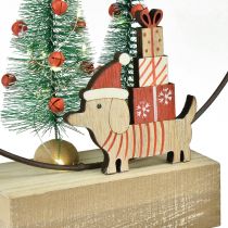 tételeket Dekoratív gyűrű fa fém karácsony kutyával Ø21cm H25cm