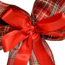 tételeket Dekoratív karácsonyi ajándék masni kültéri piros kockás 6cm széles 20×29cm 5db