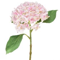 tételeket Hortenzia mesterséges világos rózsaszín művirág rózsaszín Ø15,5cm 45cm