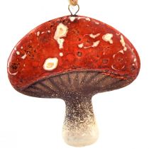 tételeket Bájos piros gombás medálok juta zsinórral 3 cm - tökéletes őszi és karácsonyi dekoráció - 6 db