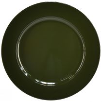 tételeket Elegáns sötétzöld műanyag tányér - 28 cm - Ideális stílusos asztalrendezéshez és dekorációhoz