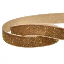 tételeket Velvet Ribbon Glitter Brown Gold – Elbűvölő karácsonyi szalag 20mm 10m