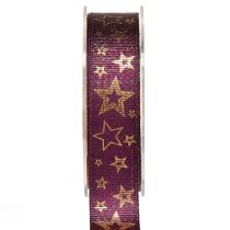 tételeket Star Ribbon Karácsonyi Szalag Lila Arany Glamour W25mm L15m
