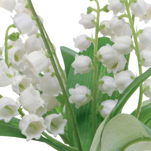 tételeket Dekoratív Gyöngyvirág mesterséges tavaszi virágok fehér 31cm 3db