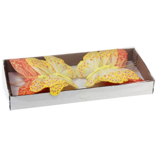tételeket Dísz pillangók dróttollan narancssárga 7×11cm 12db