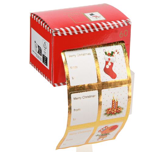 tételeket Matricák Karácsonyi ajándék matrica címkék 5,5cm 60 db