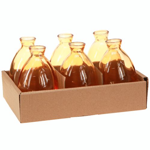 tételeket Hagymás üvegváza mini narancssárga Ø7cm M12cm 6 db