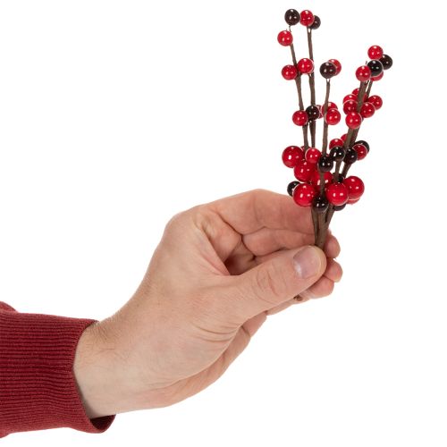 tételeket Műág piros bogyókkal, 15 cm, 6 darab