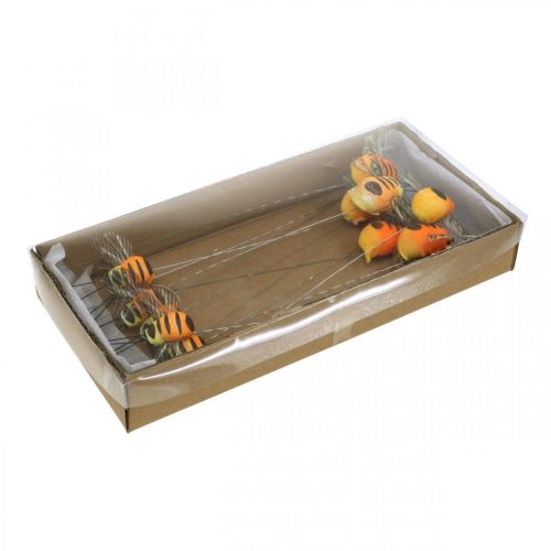 Floristik24 Deco méhecske, tavaszi dekoráció, méhecske drót narancs, sárga B5/6,5cm 12db