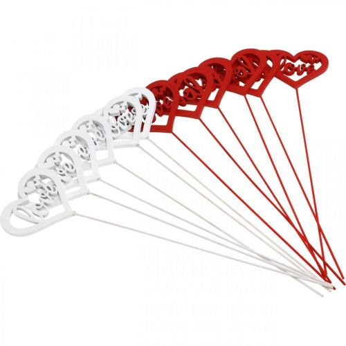 tételeket Virágdugó szív piros fa díszdugó Love 7cm 12db