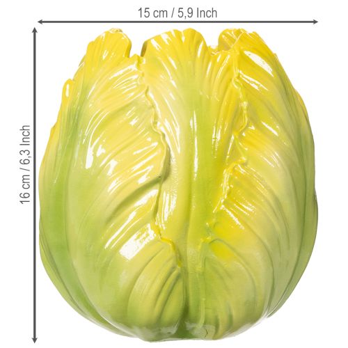 tételeket Virágváza feltűnő tulipán motívummal. Tökéletes nappali dekorációhoz. 16 cm, 2 darab.