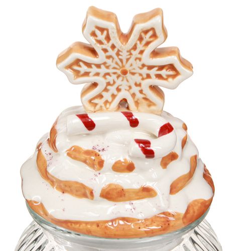 tételeket Cukorka üveg karácsonyi sütis üveg hópehely H20cm