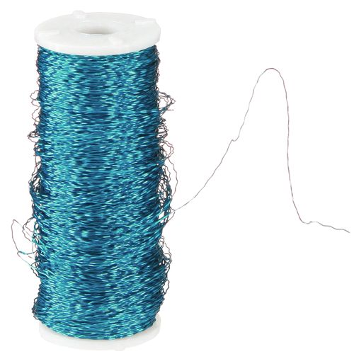 tételeket Húsleveseffekt drót Ø0.30mm 140m türkizkék díszítő drót ékszerekhez, kézműves kellék