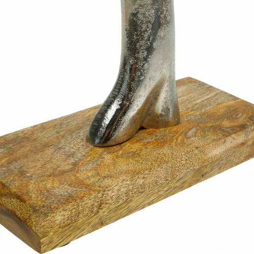 Floristik24 Fémfa, fa alapon díszbükk, ezüst fémdísz, életfa, mangófa