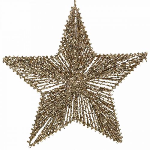 Karácsonyfadíszek, Adventi díszek, csillag medálok arany W30cm 4db
