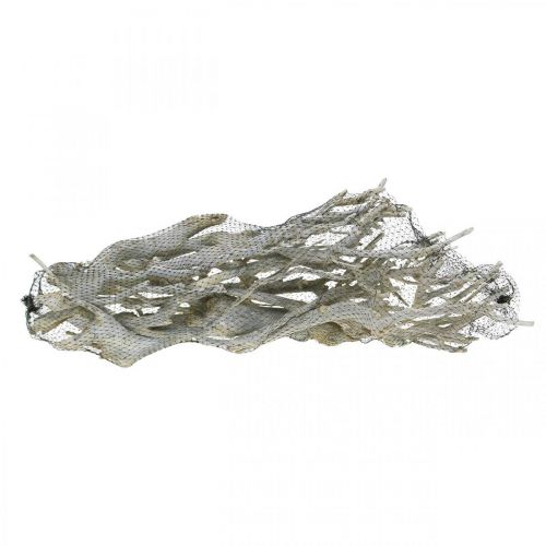 Floristik24 Curry bokor díszágak, karácsonyi dekoráció, adventi, natúr dekoráció Arany, mosott fehér L25-30cm 500g