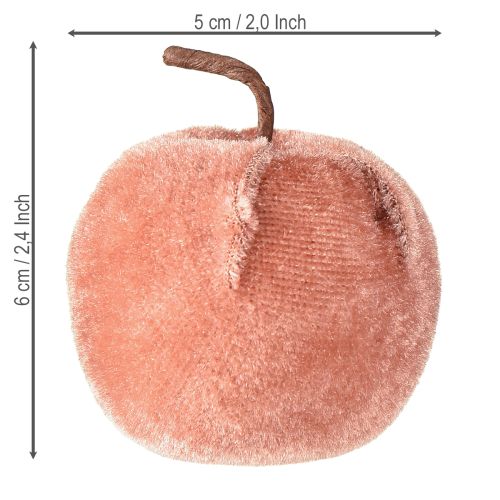 tételeket Dekoratív alma szövet alma bársony barna sárga Ø5cm M6cm 12 db