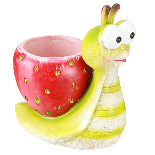 tételeket Dekoratív csiga virágcserép eper kerámia zöld piros 15.5cm