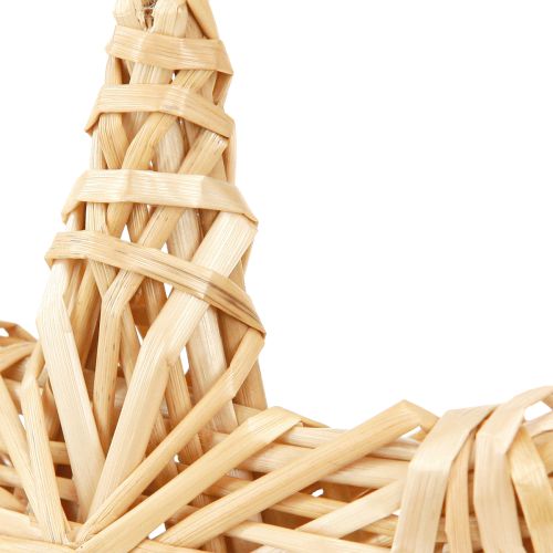 tételeket Dekoratív csillag alakú karácsonyfadíszek természetes rattanból, 11 cm, 6 darabos szett