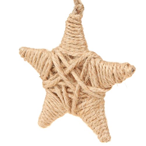 tételeket Dekoratív Csillagok, Kender Raffia, 7,5 cm, Karácsonyfa Díszek, 8 Darab