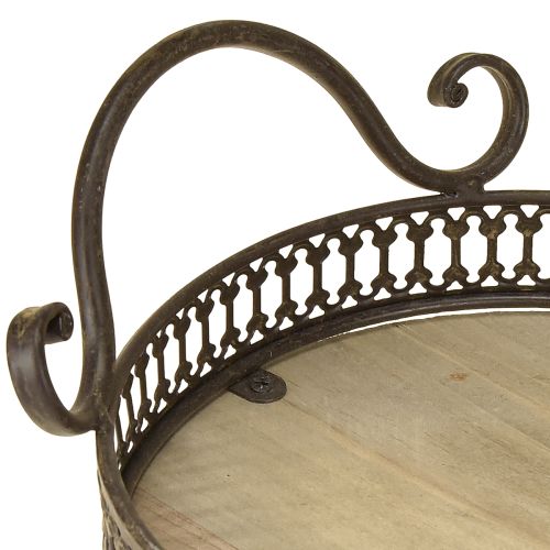 tételeket Dekoratív tálca ovális 23cm x 17.5cm x 7.5cm barna