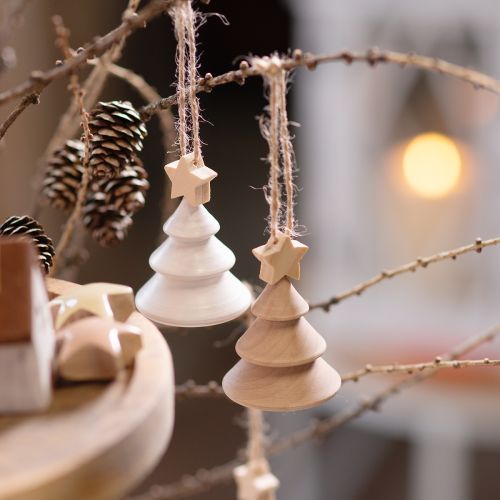 tételeket Dekoratív karácsonyfadíszek fából, FSC tanúsítvánnyal, 6 darab