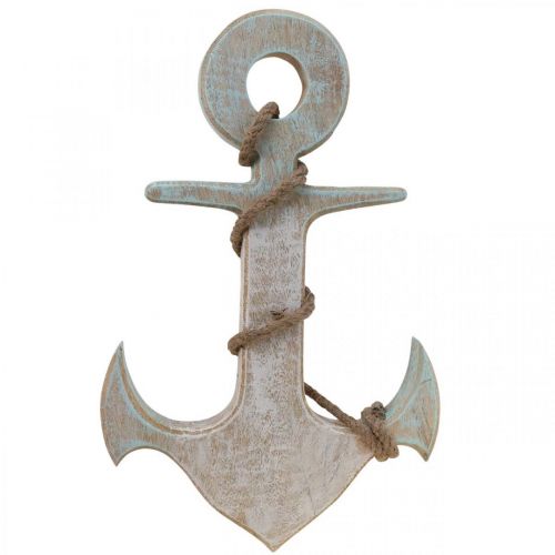 tételeket Anchor Deco Wood Maritime Deco White Blue 24,5cmx14,5cm