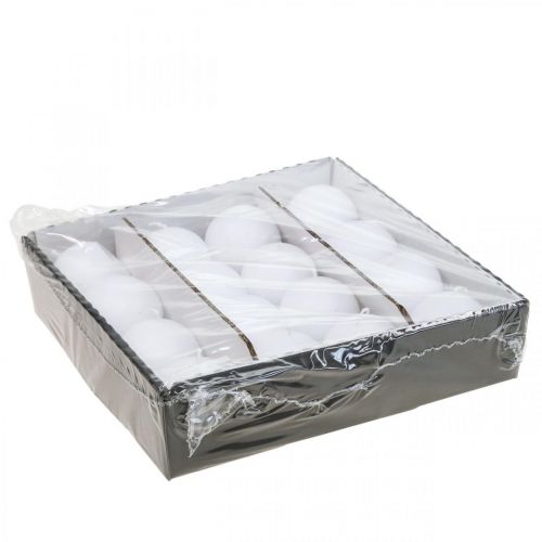 tételeket Fehér gömbgyertyák, minőségi asztaldísz, hangulatos világítás esküvőkre, advent, Ø60mm, 16 db-os készlet