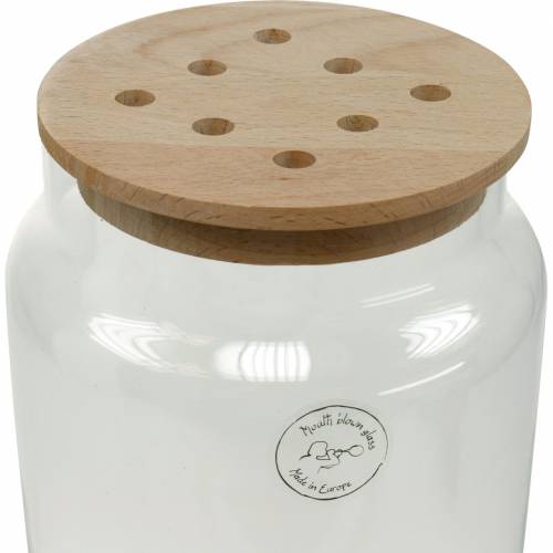 Floristik24 Díszváza lyukakkal Üvegváza perforált fedővel Modern virágdísz