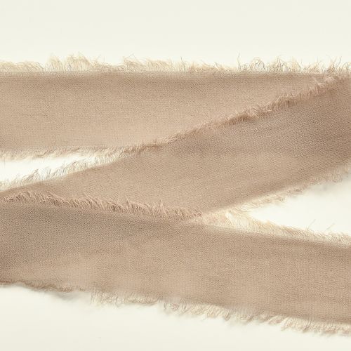 tételeket Dekoratív szalag barna sifon szalag sárbarna 40mm 15m