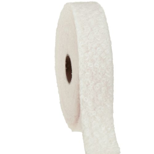 tételeket Dekoratív szalag krémszínű széles szalag gyapjúhatású textil szalag 40mm 8m