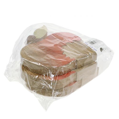 Floristik24 Dekoratív figura alma sünpirossal, natúr 13cm 3db