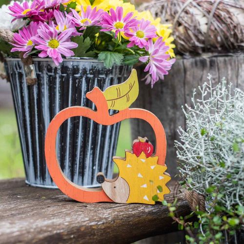 tételeket Dekoratív figura ősz, alma sünnel, fa dekoráció 16,5×15cm 3db