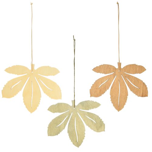 tételeket Dekoratív fogas fa őszi levelek zöld natúr barna 12x10cm 12 db