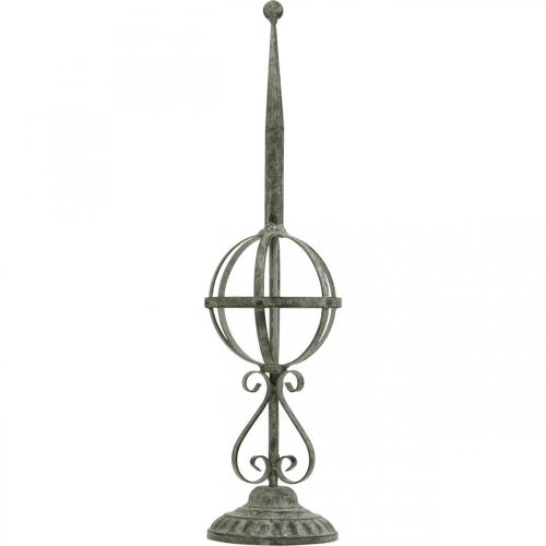 Floristik24 Dísztárgy, koszorútartó, fém díszítés szürke, barna, fehér kopott chic H62,5cm Ø16cm